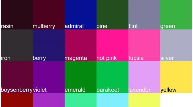 各种颜色的英文单词