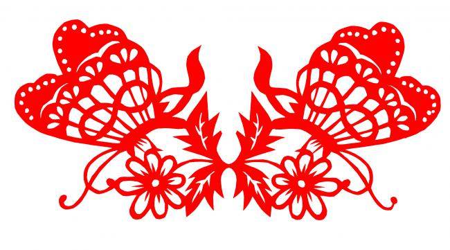 蝴蝶连起来的剪纸方法图片