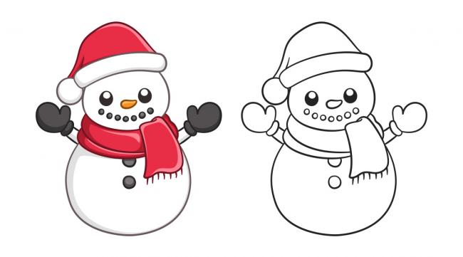 怎么画雪人和圣诞老人