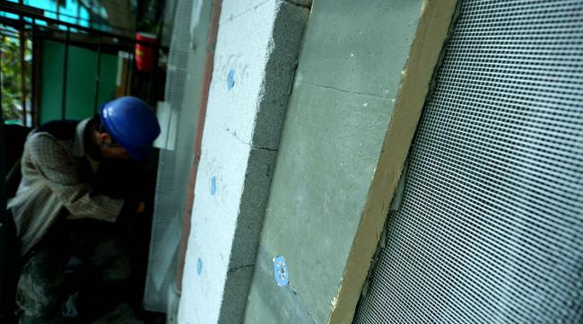 外墙保温泡沫板直接网墙上贴砖