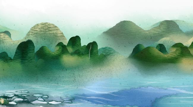 怎么画桂林山水风景图片