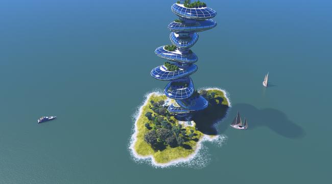 如何建造一座浮空岛房子
