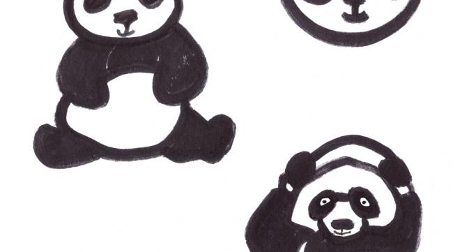如何画一只熊猫画熊猫教程