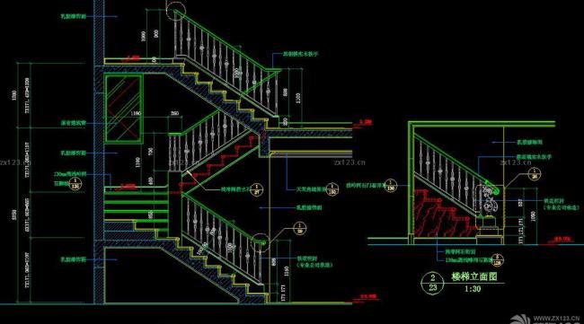 CAD画旋转楼梯