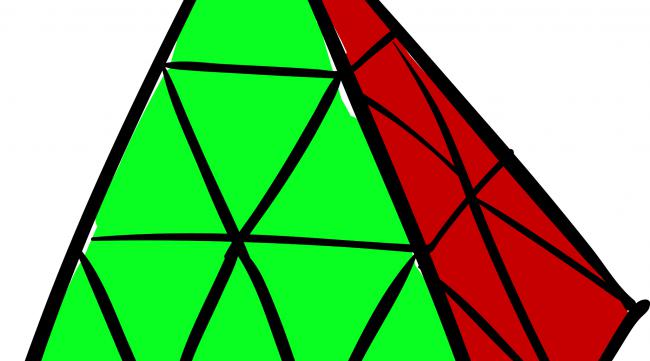 三角形的魔方怎么拼成原样