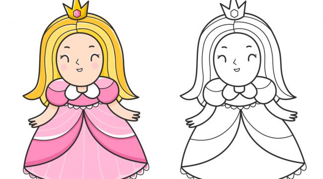 最简单漂亮卡通小公主的画法图片